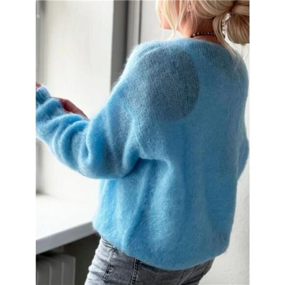 V-Neck Dropped Shoulder Sweater - Picture 8 of 16